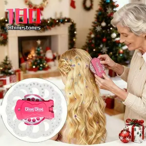 180 Gems + Gem Stamper | Bling Bling Sparkle Gem Stamper Set for Hair, Nails & Accessories – Creative Family Fun, Press & Stick, Lightweight & Portable