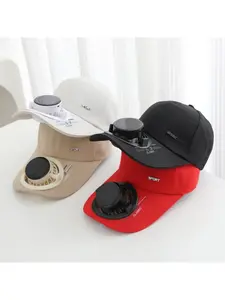 A solar-powered, rechargeable fan cap, outdoor UV protection baseball cap, women's sunshade cap, duckbill cap