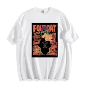 FOUTDAT Graffiti Duck Graphic T-Shirt, Streetwear Hip Hop Print Tee, Casual Oversized Cotton Top for Men, Coachella Festival Outfit, Skater Fashion