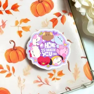 OT7 Phone Grip, Cute Bookish Phone Grip, Kpop Tour 2026 Fan Merch Kindle Grip, Book Lover, Gift For Fans sticky magnetic mount, Compact Holder Stand, Gift For Fans