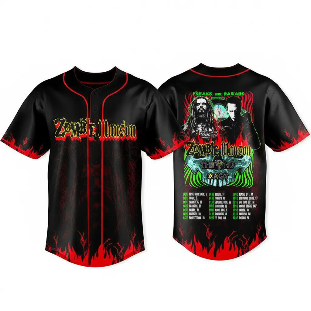 2026 Zombie x Manson Freaks On Parade Tour Baseball Jersey Gift For Fans