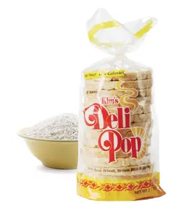 Deli Pop Rice Cakes 12 Bags | Original Flavor | 15 cakes per bag | Multigrain, Natural Vegan | Sugar Free Korean Snack | Low Calorie, Low Fat, Whole Brown Rice
