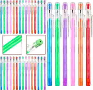 36 count HB Translucent Pencil Multipoint Pencil Multicolor Non Sharpening Stackable Pencils Pop Up Plastic Pencil with Eraser Top for , Students, Teachers, Office Staff