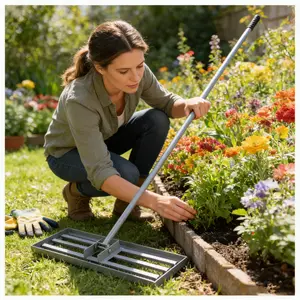 Heavy Duty Lawn Leveling Rake - 79.5 Inch Long Handle for Garden, Backyard, Farmland & Golf Course Compost & Sand Leveling