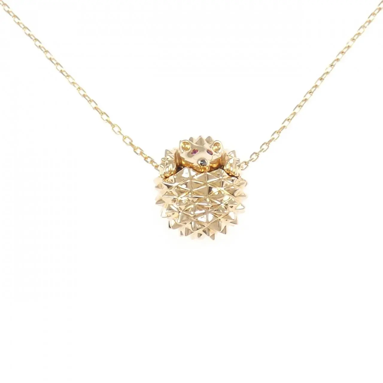 Boucheron Ellipse 750 Pink Gold Ruby Diamond Necklace