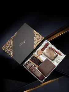 Belt Wallet Watch Tie cufflink bracelet Key chain Ballpoint pen Men's Gift Set 10pcs