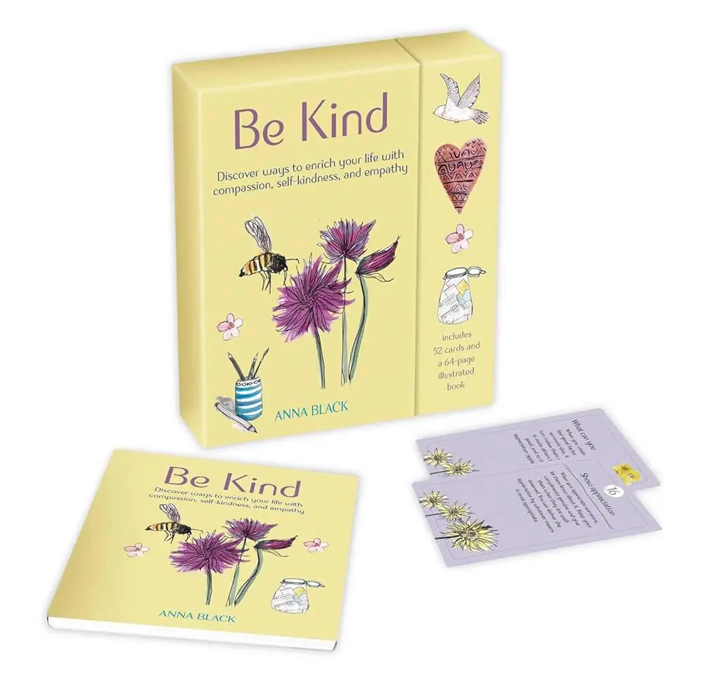 Kindness Card Set - 52-Card Deck, Guidebook Included, Literature & Art Creative Gift for Greater Happiness, Improved Relationships, Letting Go of Self-Criticism