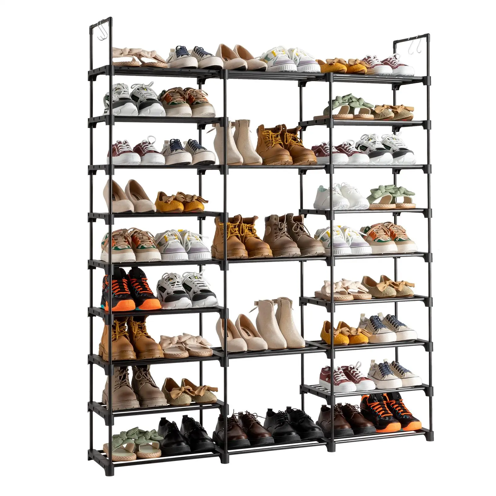 9 Tiers Shoe Rack Storage Organizer Stackable Shoe Cabinet Holds 50-55 Pairs Entryway Shoe Shelf Organizer