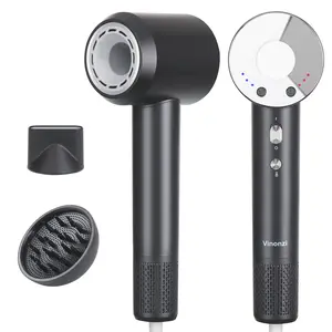 Hair Dryer - 110000 RPM High-Speed Brushless Motor Negative Ionic Blow Dryer for Fast Drying, Low Noise Thermo-Control Hair Dryer with Diffuser and Nozzle, Black