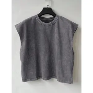 Men's Washed Tank Tops - Stretchy Fabric, Sleeveless Round Crewneck, Cap Sleeve Crop, Vintage Muscle Undershirts - Outdoor, Layering Use, Beach Style Menswear