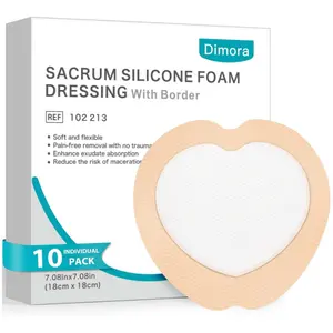 Dimora Silicone Wound Dressing Complete Set Sacrum Foam Bandages with Adhesive Border, Absorbent Sacrum Pads, Waterproof and Breathable Pressure Ulcer Dressings