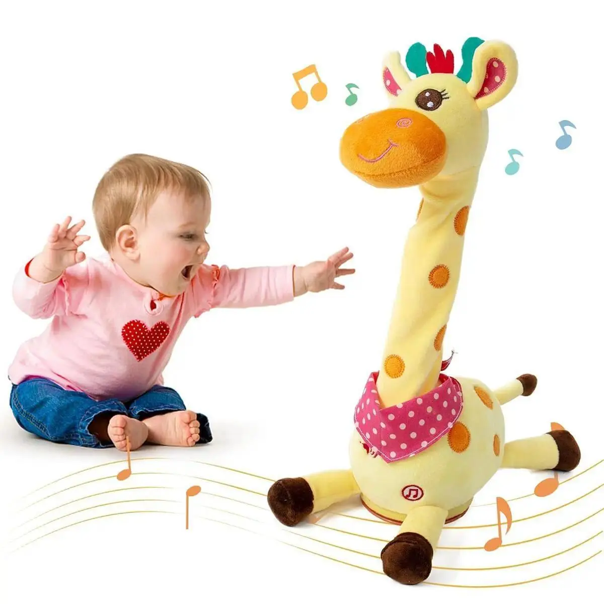 Dancing and Talking Giraffe Toys, Plush Animal Toys, Imitating What You Say, Christmas Gifts