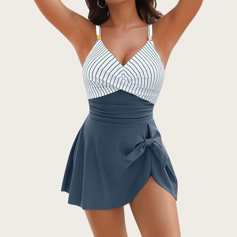 Womens One Piece Swim Dress Tummy Control Swimsuits Modest Bathing Suit Full Coverage Swim Skirt,Tankini Bathing Suit Stylish Beachwear