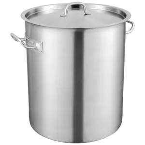 VEVOR Stainless Steel Stockpot,  42 Quart Large Cooking Pots, Multipurpose Cookware Sauce Pot with Lid & Handle, Heavy Duty Commercial Grade Stock Pot, Sanding Treatment, for Large Groups Events Silver