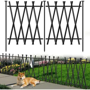 10 Panels Decorative Garden Fence 24in H x 20Ft L, Heavy Duty Rustproof Metal  Barrier No Dig Fencing Outdoor  Fence Flower Bed Border, Lawn Edging for Pet, Yard& Patio, Landscape