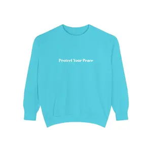 Garment-Dyed Sweatshirt — Minimal White Crewneck 80/20 Ring-Spun Cotton Blend OEKO-TEX Certified Relaxed Fit Soft Texture Half-Moon Neck Patch Comfortable Fit