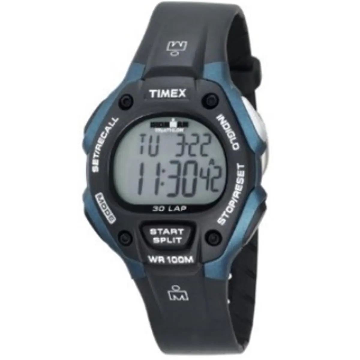 TIMEX Men's T5H591 Sport Digital Watch with Black Resin Strap for Casual Wear, Featuring Indiglo Dial, 30-Lap Memory Recall & 100M Water Resistance, Male Watch, Waterproof, Light-Up Waterproof Wrist Watches