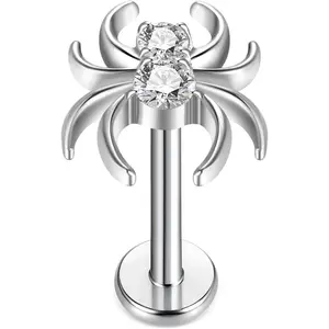 1 count G23 Titanium Flat  Earrings Studs 16g F136 Implant Grade Titanium Labrets Press Fit Threadless Push In Dainty Cartilage Helix Conch Lobe Lip Tragus Piercing