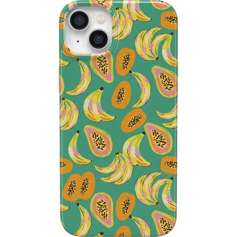 Casely iPhone 15 Case | Dippin' Daisy's Tropical Vacation | Papaya Palms | Compatible with MagSafe | Classic Ultra Thin Design