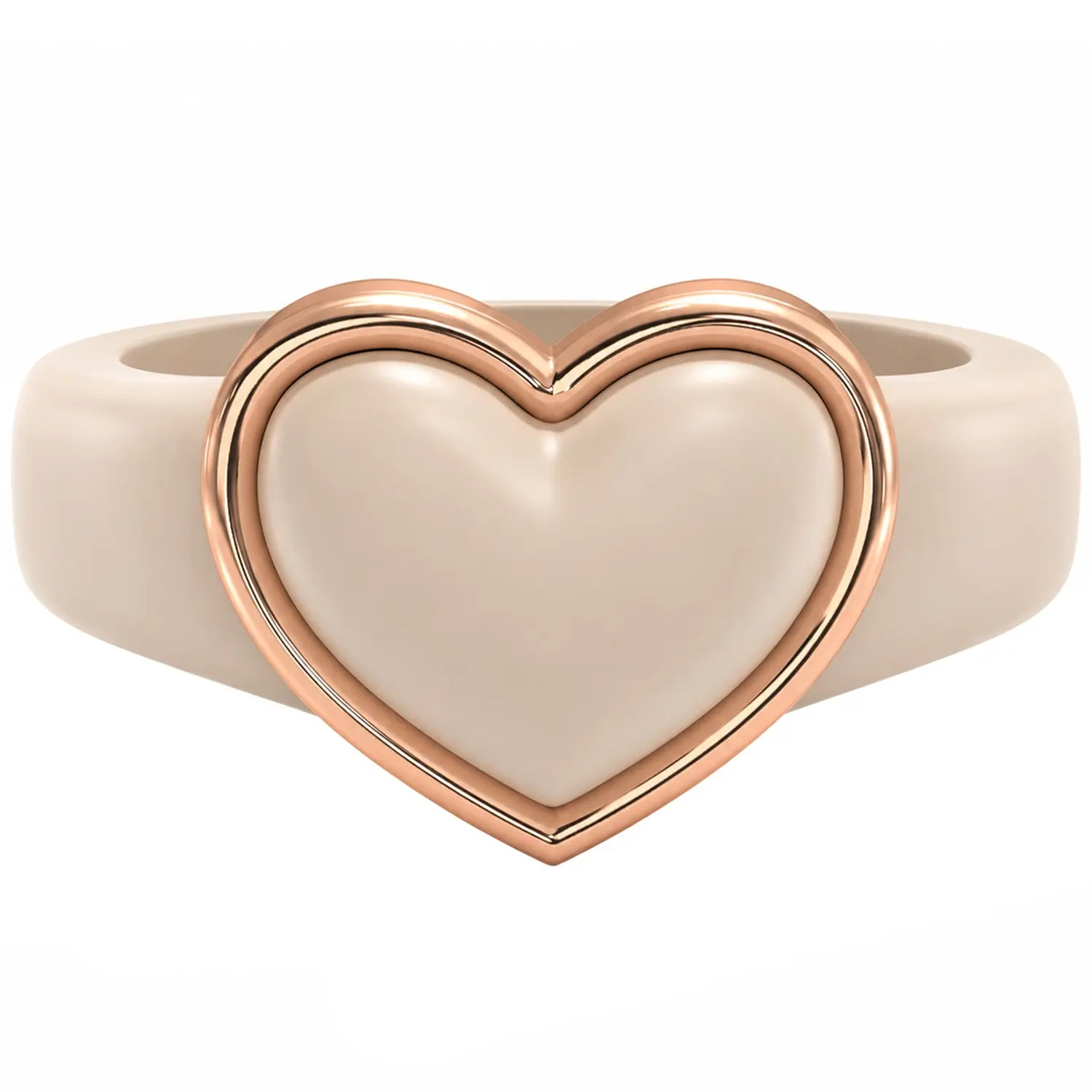 NEW! Heart Frame Collection - Women's Silicone Rings with Metal Heart Frame - Patented Design