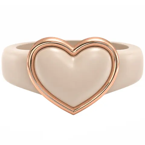 Rinfit Silicone Rings for Women with a Heart Metal Frame, Silicone Wedding Band and Statement Ring for Her, Flexible for Work, Gym, Pregnancy, Travel and Everyday Wear, Patented Design