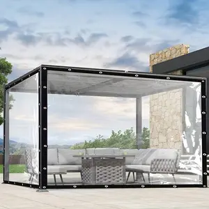 Heavy Duty Transparent Waterproof Tarp – UV, Wind, Rain and Snow Resistant PE Canvas with Eyelets & Straps for Outdoor Covering, Clear Waterproof PE Tarpaulin, Reinforced Edges, Tear-Resistant Canvas for Patio, Greenhouse, Camping & Construction Outdoor