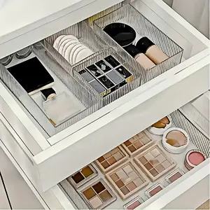 Transparent Acrylic Makeup Storage Box Set, 5/7 Pieces for Lipstick Eyeshadow Skincare Products, Drawer Dividers, Divided Compartments & Desktop Holder, Beauty Supplies Organizer, Cosmetics Organizer Storage, Clear Storage Box