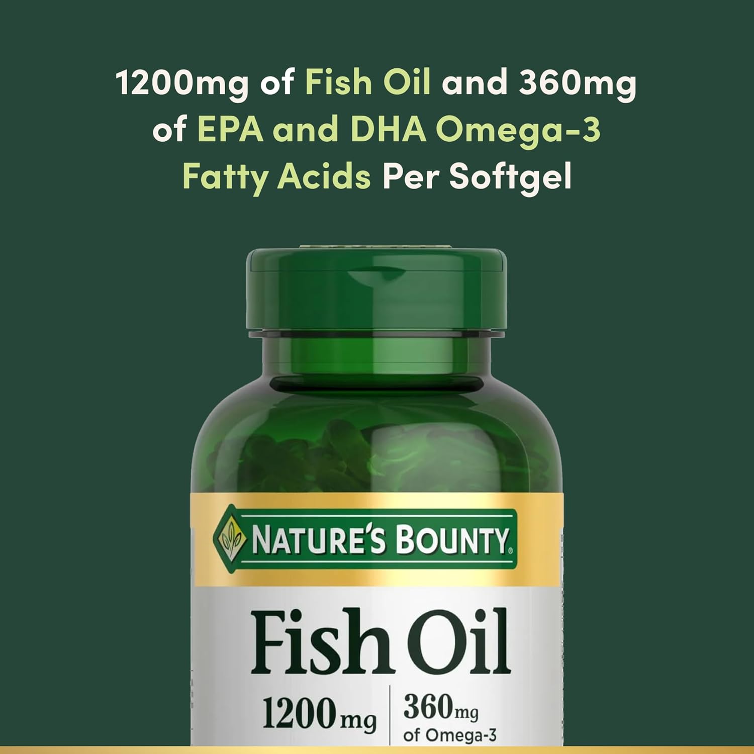 Nature's Bounty Fish Oil Omega 3 Supplements - Supports Heart Health, 1200 Mg Fish Oil, Omega-3, 200 Softgels (Pack of 1) Nature's Bounty Fish Oil Omega 3 Supplements - Supports Heart Health, 1200 Mg Fish Oil, Omega-3, 200 Softgels (Pack of 1)