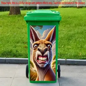 Angry Kangaroo Cartoon Sticker, Funny Stickers, Creative Trash Can Decorative Decal, Outdoor Waste Bin Decoration, Unique Wall Art Design