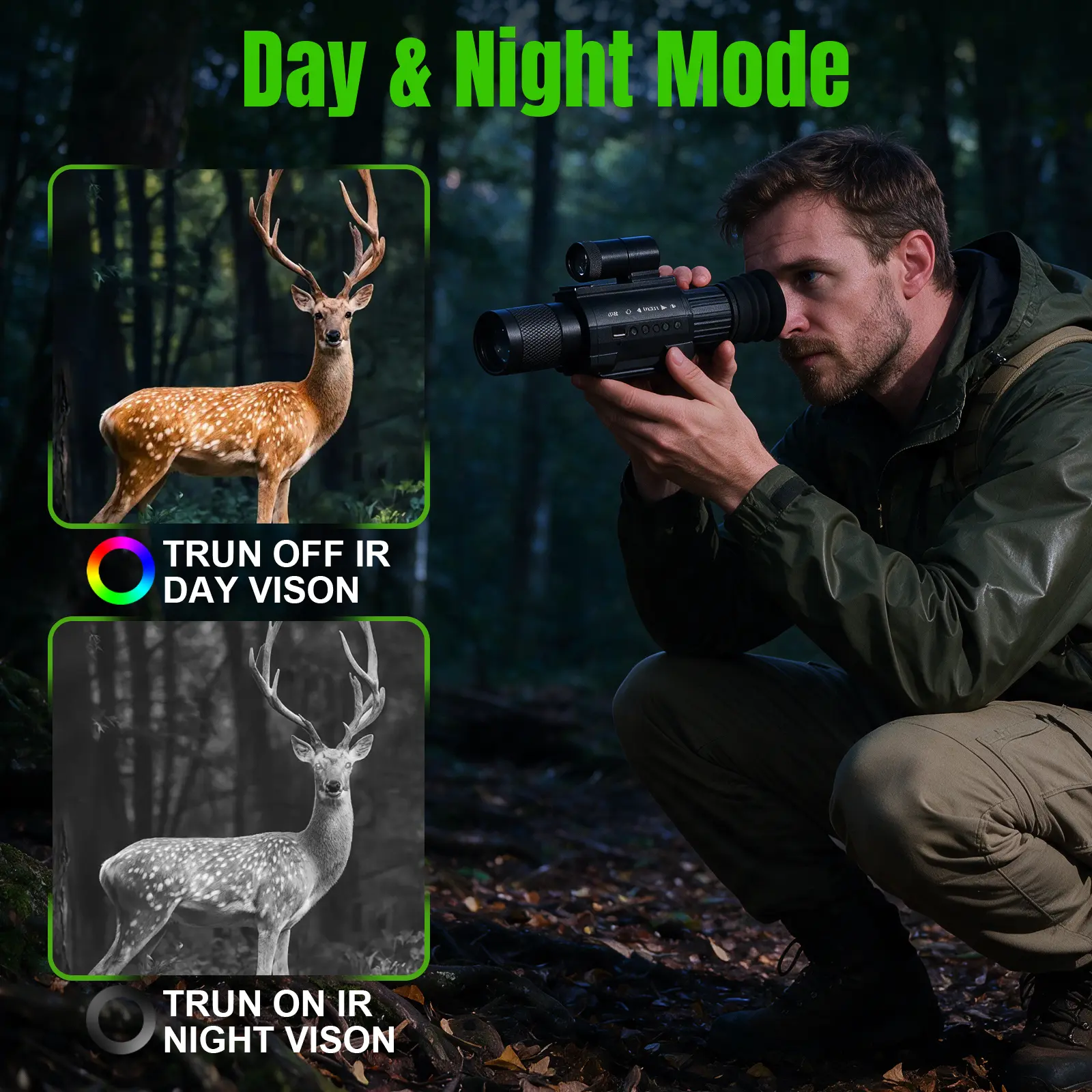Handheld Digital Night Vision Monocular,3X Manual Focus Night Vision Goggles,Portable multi-purpose night vision binoculars