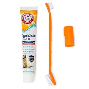 Arm & Hammer Complete Care Dog Dental Kit, Chicken Flavor Enzymatic Dog Toothpaste, Toothbrush, & Finger Brush, Baking Soda + Calcium, Enhanced Formula, 2.5oz