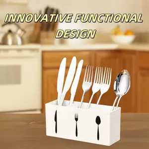 1PC Tableware knife fork spoon storage tube, kitchen bamboo and wood circular drain chopsticks cage storage box, Knifeholder