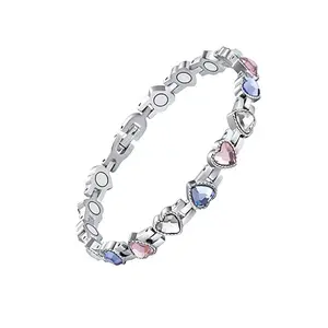 Magnetic Bracelets for Women, Titanium Steel Magnetic Bracelet with Neodymium Magnets & Sparkling Crystals, Jewelry Gifts