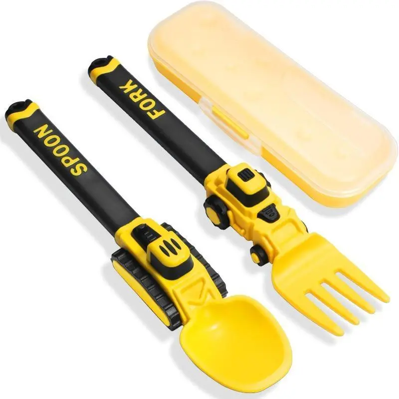 Colorful Construction Vehicle Themed Toddler Cutlery Utensil Sets ...