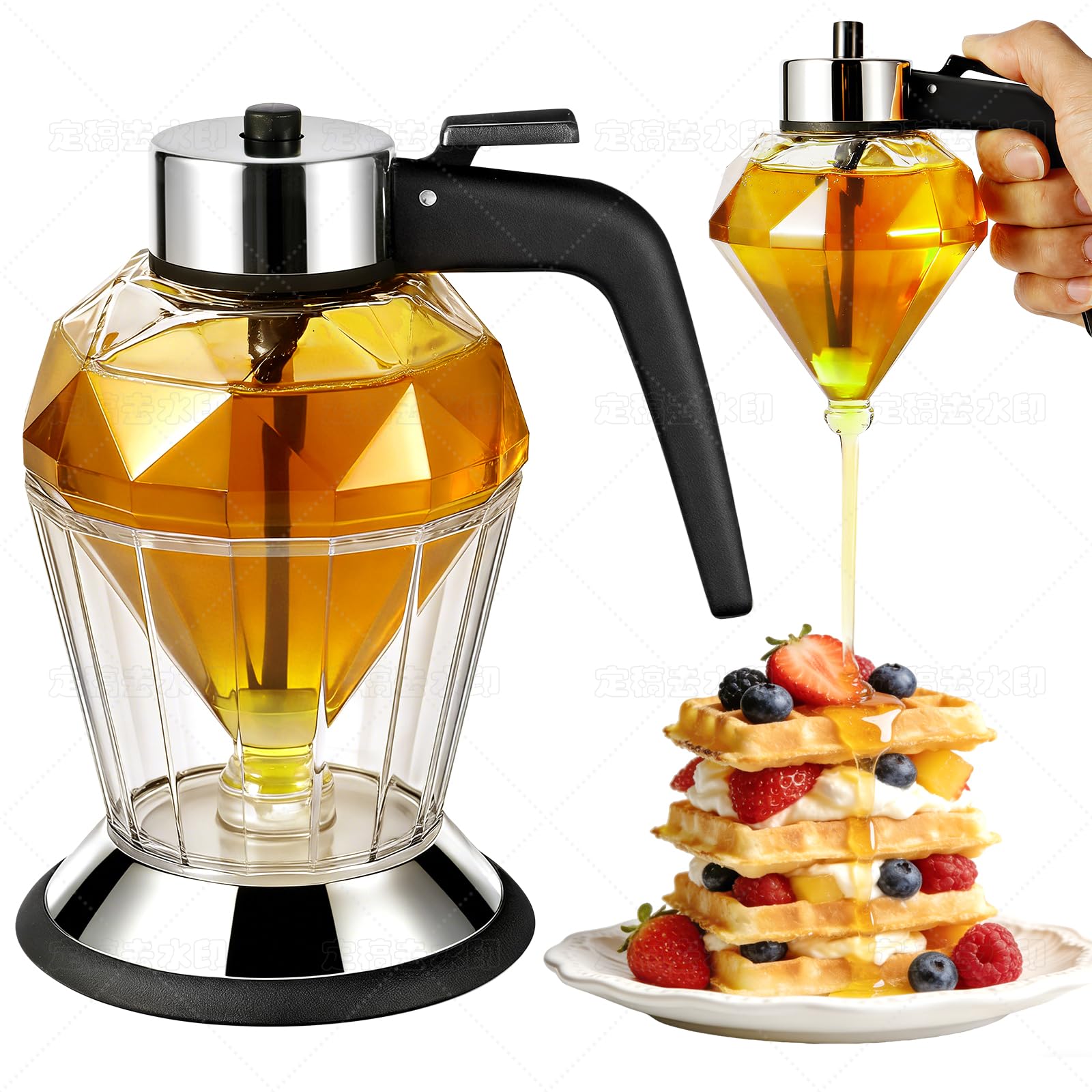 Bee Decorative Glass Honey Jar | No-Drip Syrup & Honey Dispenser 8oz