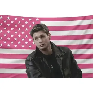 Dean Jensen Star Ackles America Pink Flag Wall Tapestry Winchester Blanket Funny Poster For College Dorm Decor Room Decoration Gift Decorative Cotton