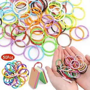 50PCS 1.18inch Colorful Loose Leaf Binder Rings Metal Office Book Rings Paper Rings for Index Cards Flashcards Notebook, Keychain Key Rings Binder Rings for Office School Home Binder Organizer