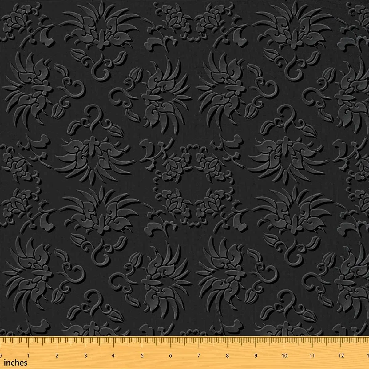 Vintage Jacquard Upholstery Fabric by The Yard,5 Yards,Botanical Floral Print Reupholstery Fabric,Flowers Pattern Black Decorative Waterproof Fabric, Digital Printed Fabric, Patterned Fabric