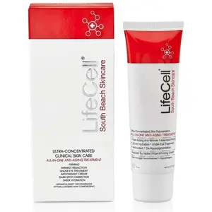 LifeCell South Beach Skincare Ultra Concentrated All-In-1 Anti-Aging Treatment (2.54 oz) - Retinol, Hyaluronic Acid, Firming, Brightening, Discoloration Reduction, Intensive Moisturizer for Normal Skin, Single Item