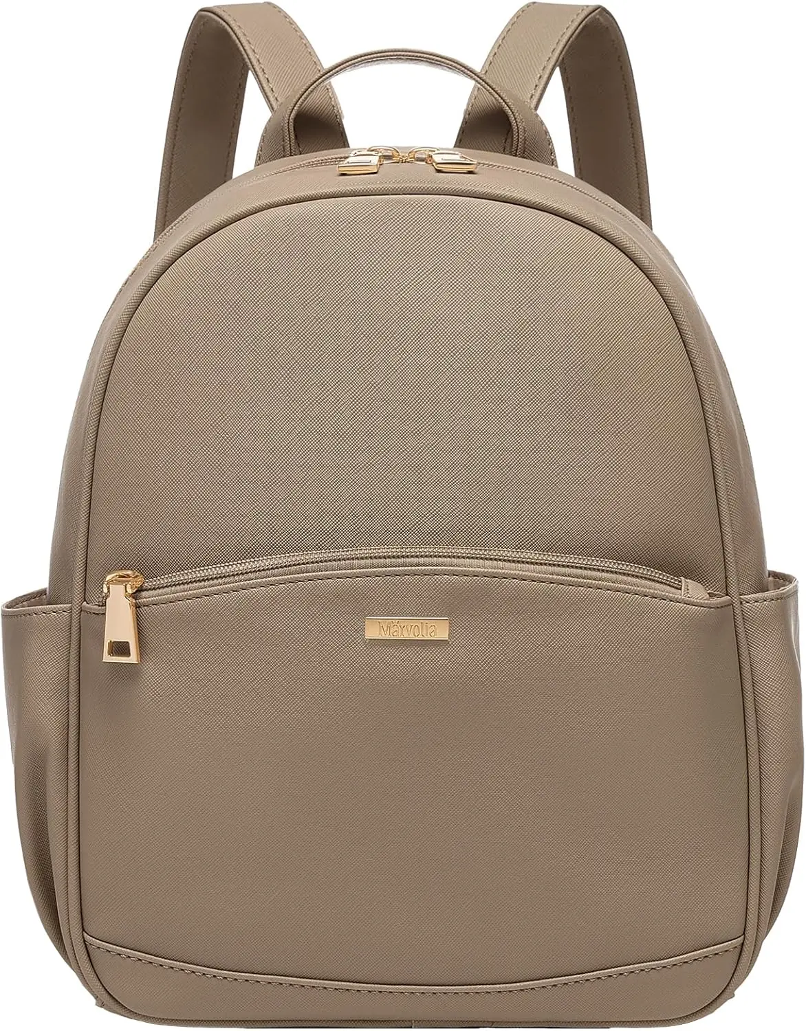 Mini Backpack for Women - Leather Backpack Cute Backpacks with Multiple Pockets for Travel College Work - Khaki