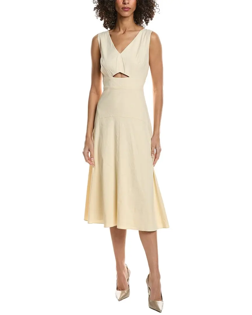 Theory Midi Linen-Blend Dress