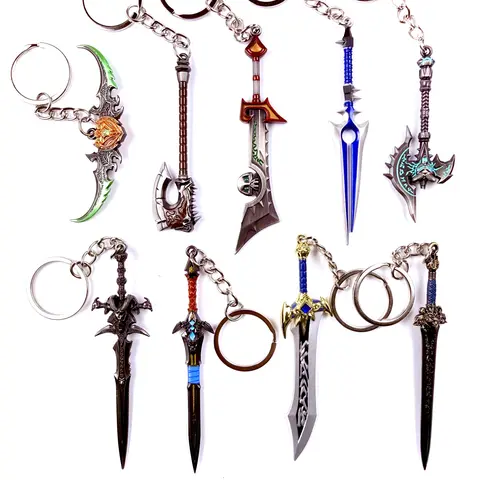 WoW World of Warcraft Legendary Weapons Metal Keychains - Blade of Azzinoth, Gorehowl, Frostmourne, Ashbringer, Shadowmourne and more