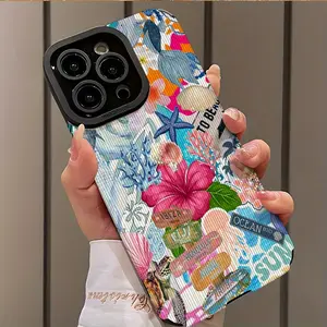 Colorful Hawaiian Floral Design Shockproof Ultra Slim Phone Case for iPhone 16/15/14/13/12/11/plus/pro Max, Dustproof and Stylish Gift Idea, Protective Phone Cover Casing