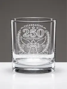 10.5oz Engraved America 250th Anniversary Eagle Crest Whiskey Rocks Glass, Kitchenware Drinkware
