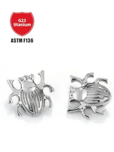 F136 Titanium Ladybug Ear Bone Nail, 16g Insect Lip Nail, Internal Thread Tongue Nail, Punk Style Perforated Jewelry, All Seasons
