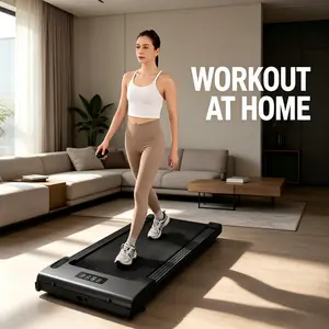 Young and stylish under-desk incline walking machine, portable flat-panel LED display with remote control, suitable for treadmills home, office, and gym workout setting