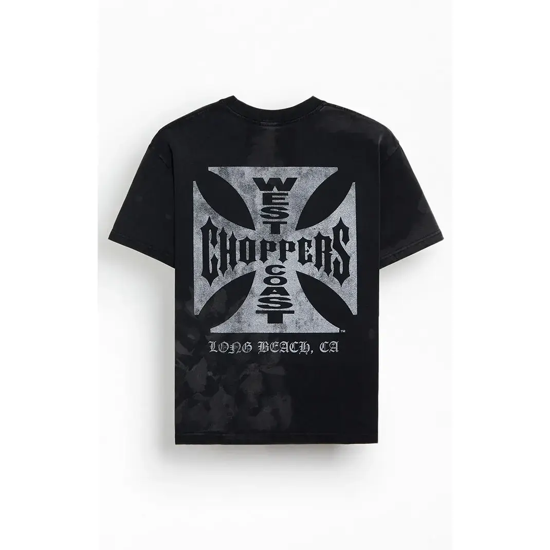 West Coast Choppers Men's Bleach Cross Logo T-Shirt - Multicolor