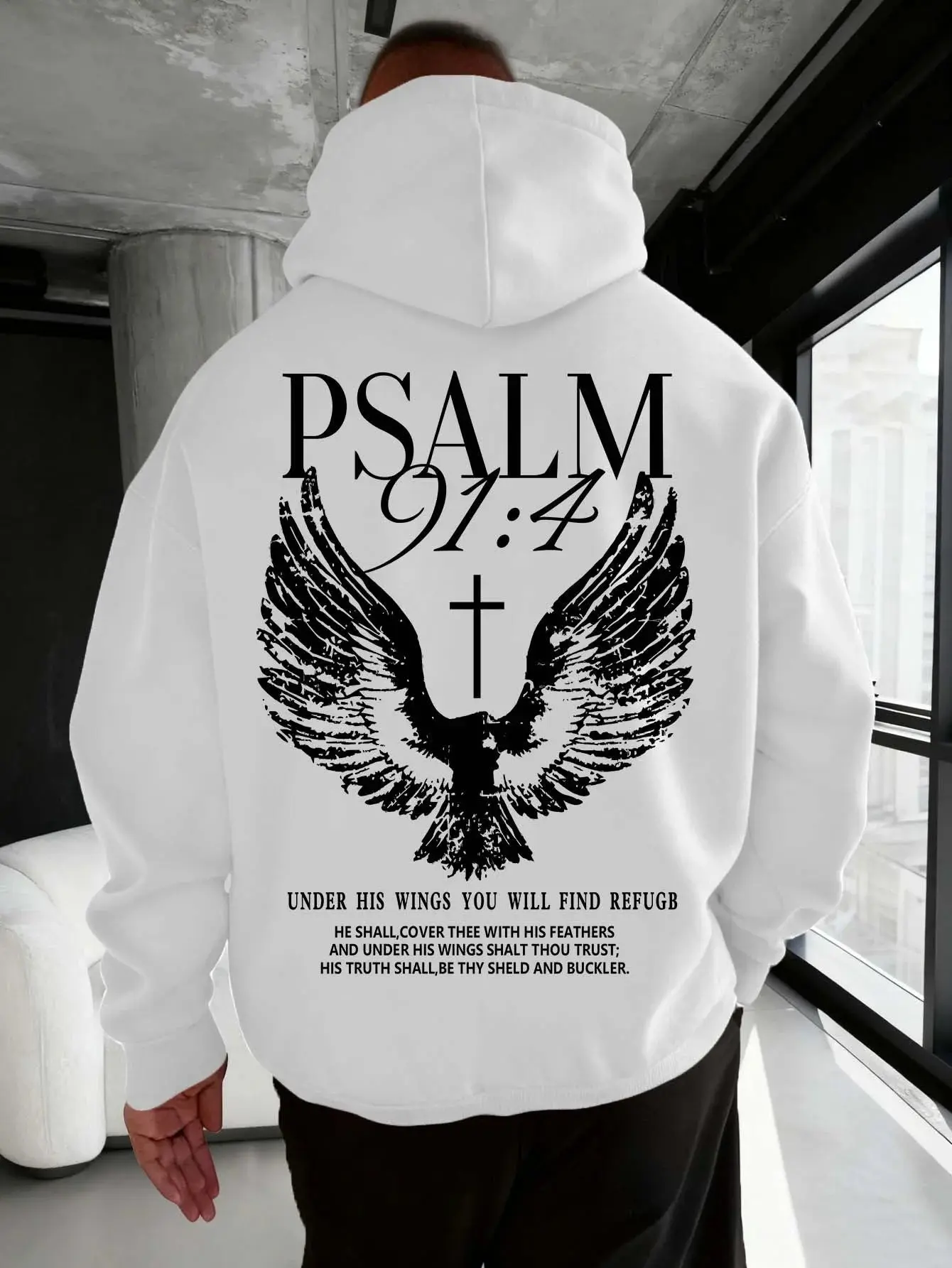 Psalm 91 Hoodie – Unisex Scripture Retro Christian Pullover