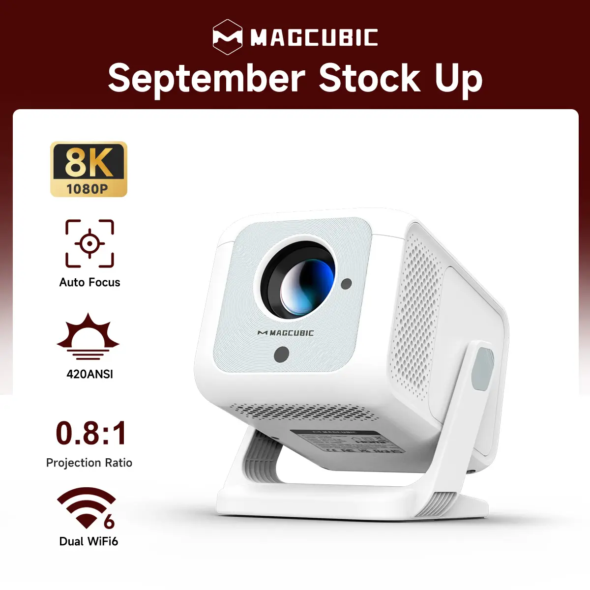 [US warehouse] Magcubic Auto Focus HY310X Projector 420ANSI With 4K Videosource Supported Full HD 1080P Auto Keystone Android 11 Built-in 5W Speaker BT5.2 for Outdoor Theater Stand Mini Portable Projector #tiktokshopstockup