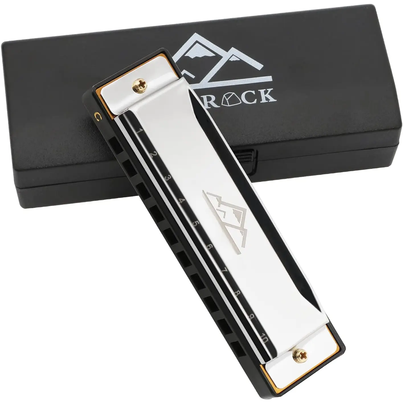 Blues Harmonica Mouth Organ Harp 10 Hole C Key with Case, Diatonic Harmonica for Beginner, Professional Player, Students gifts, Adult, Friends,
